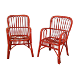 Pair of rattan chairs 1950