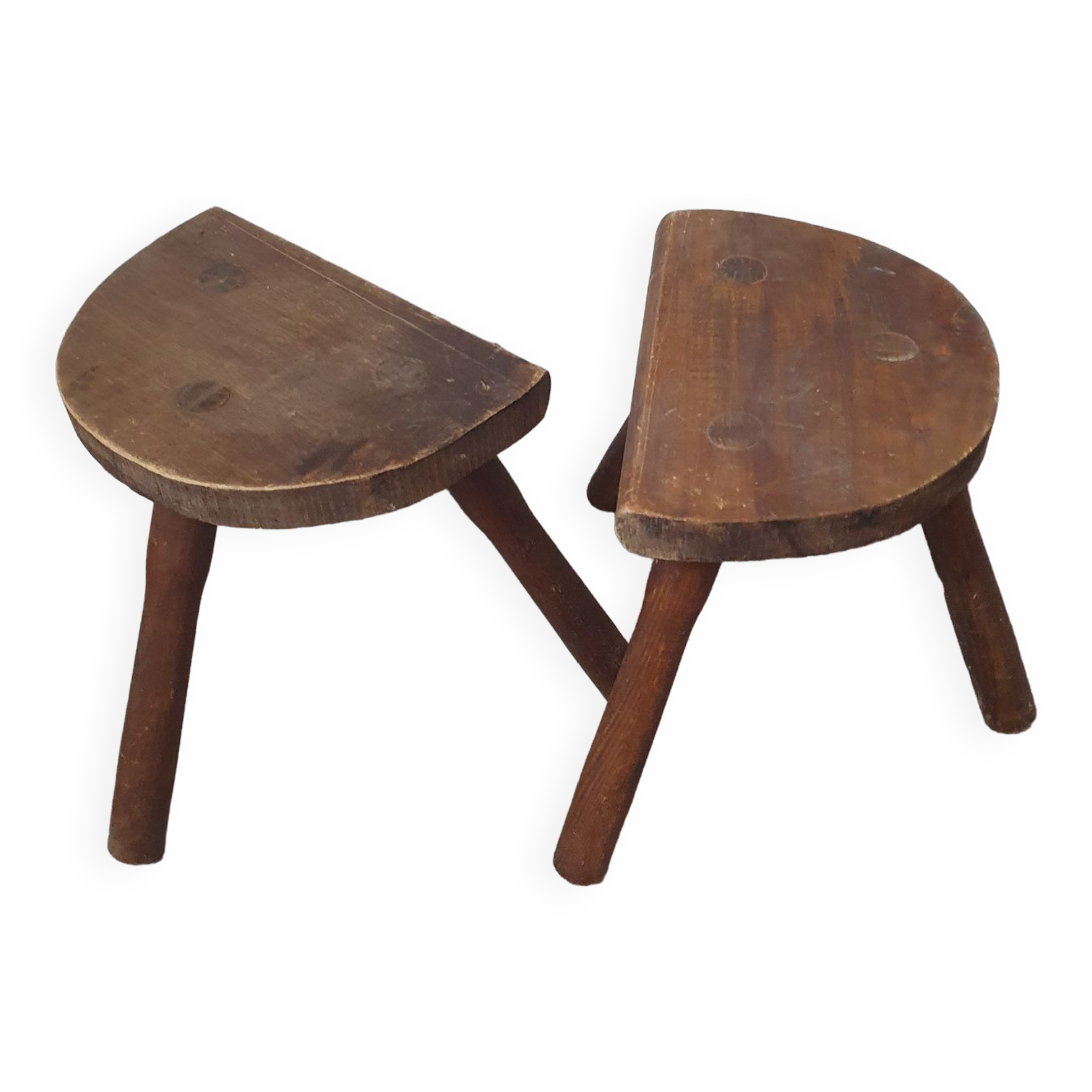 Set of 2 vintage cowherd stool