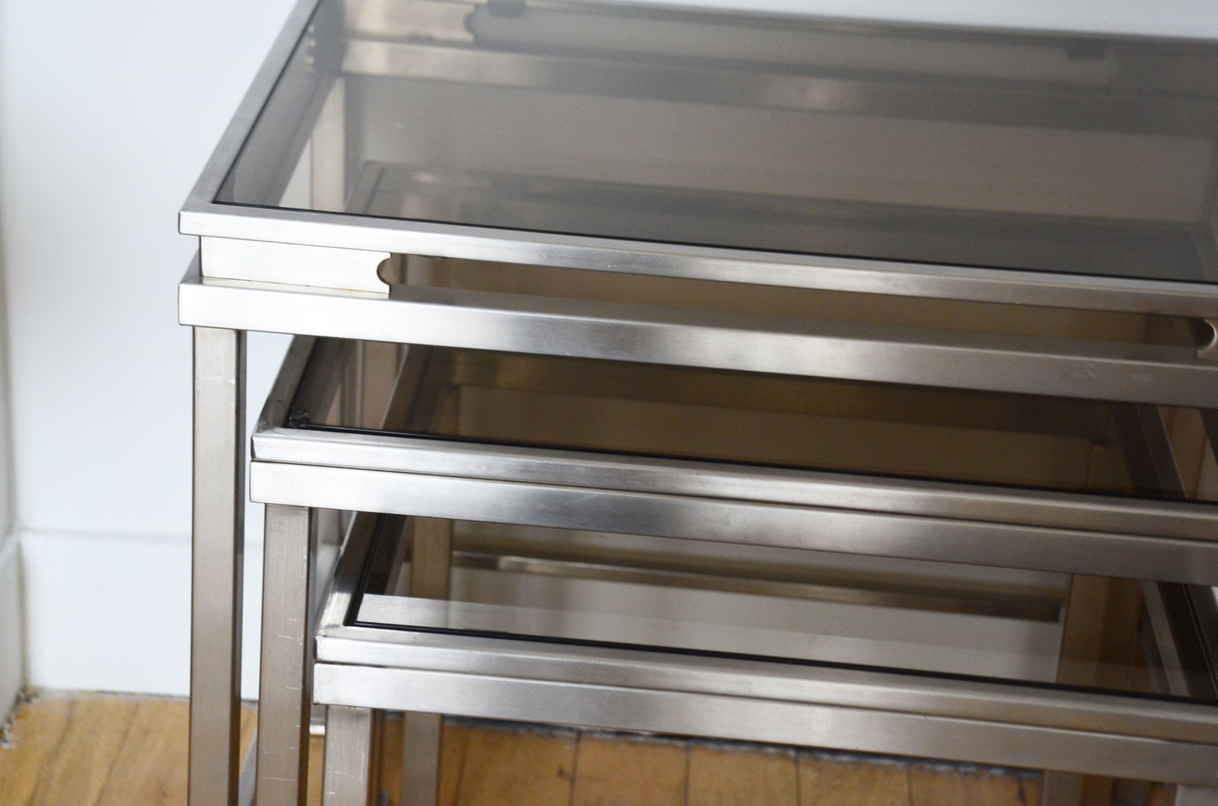 Lot 3 pull out tables by Maison Jansen by Guy Lefèvre 1970