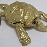 Zoomorphic turtle vintage brass ashtray