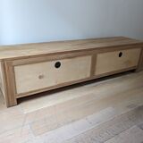 Solid teak TV stand, Minimalys by Tikamoon, 170 cm