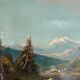 Mountain landscape stroll, oil on canvas signed Rollet.