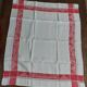 Antique red and white damask thread tablecloth ten napkins 150 X 190 cm