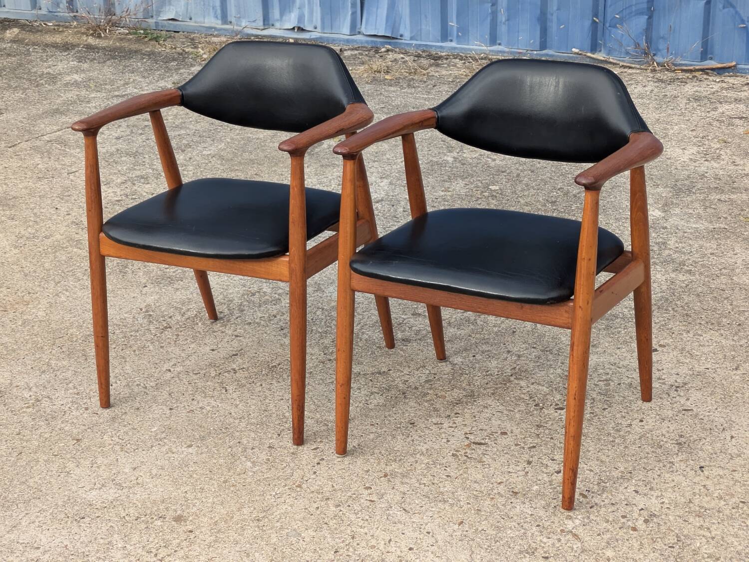 Pair of vintage Scandinavian teak chairs/armchairs - Kai Kristiansen style