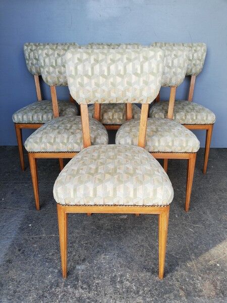 6 chaises bois massif 1940/50