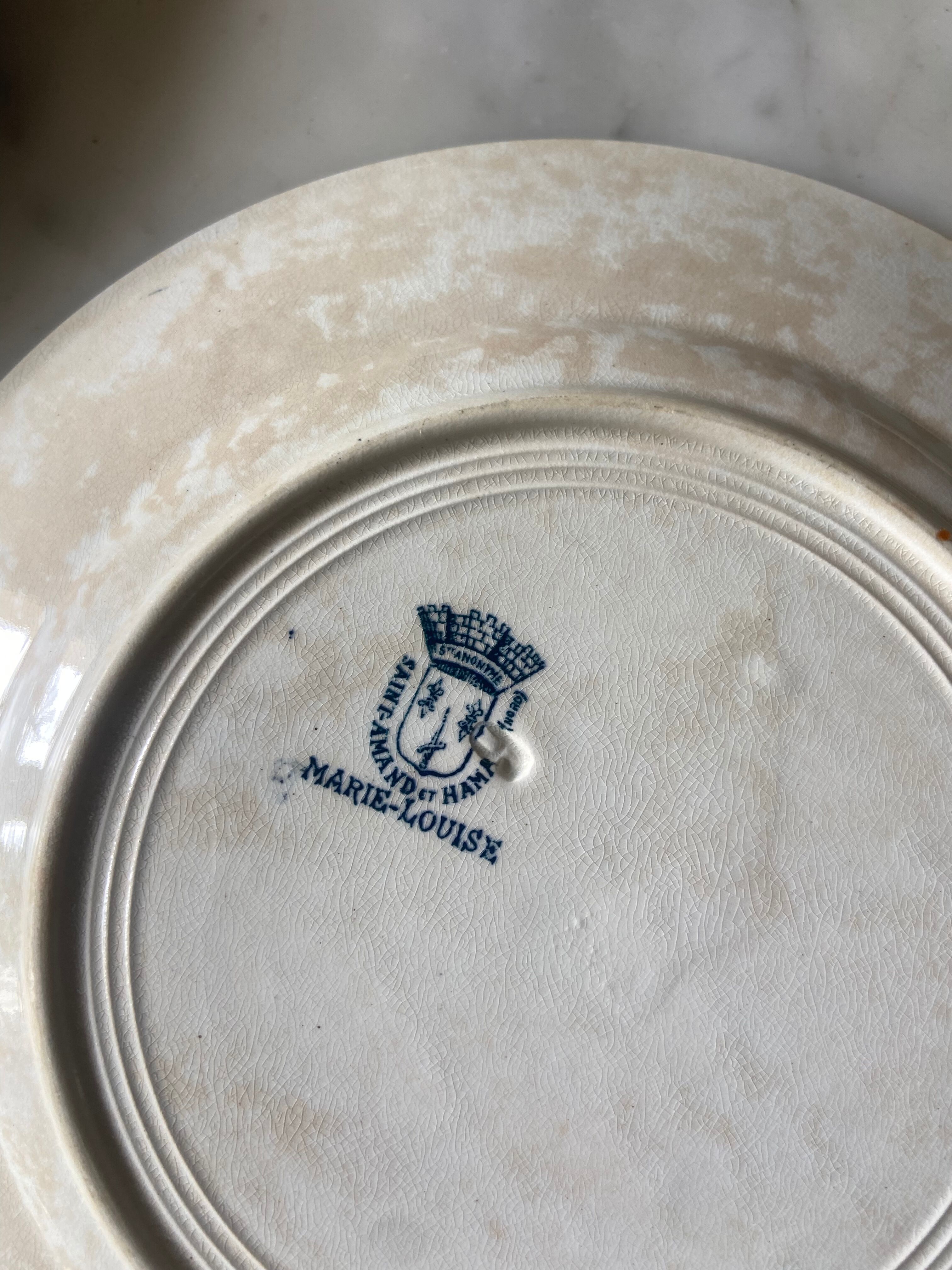 Series of 4 ceramic dessert plates from Saint Amand