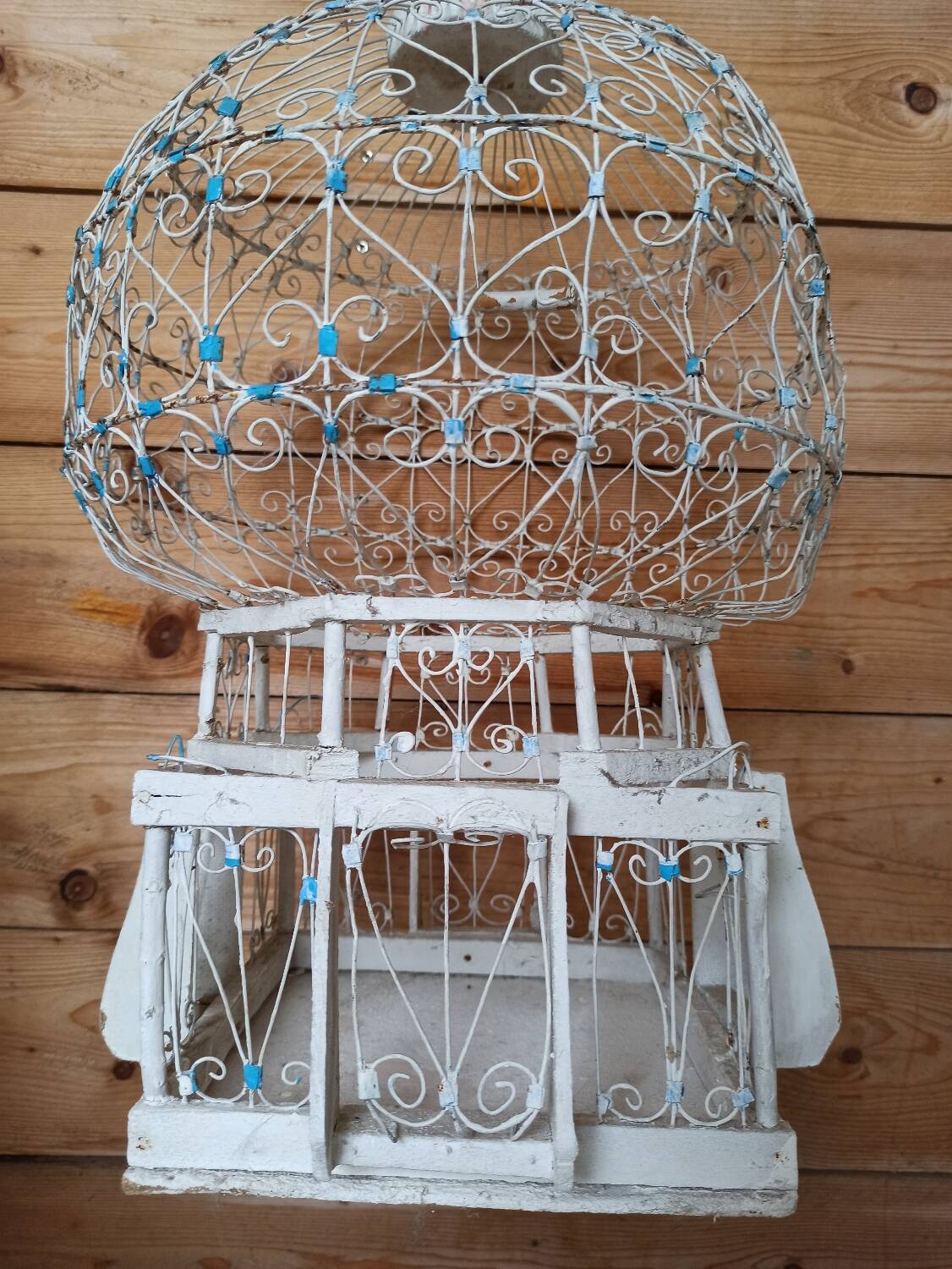 White retro bird cage