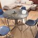 Set of four DSS chairs, fiberglass, designed by Charles and Ray Eames, Herm