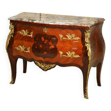Commode en marqueterie régence 20e siècle