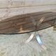 Table basse verre fumé pied aluminium brossé