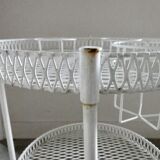 1950s white expanded metal portable bar