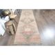 1970s Turkish Oushak Handmade Wool Cotton Orange Runner Rug 98x346