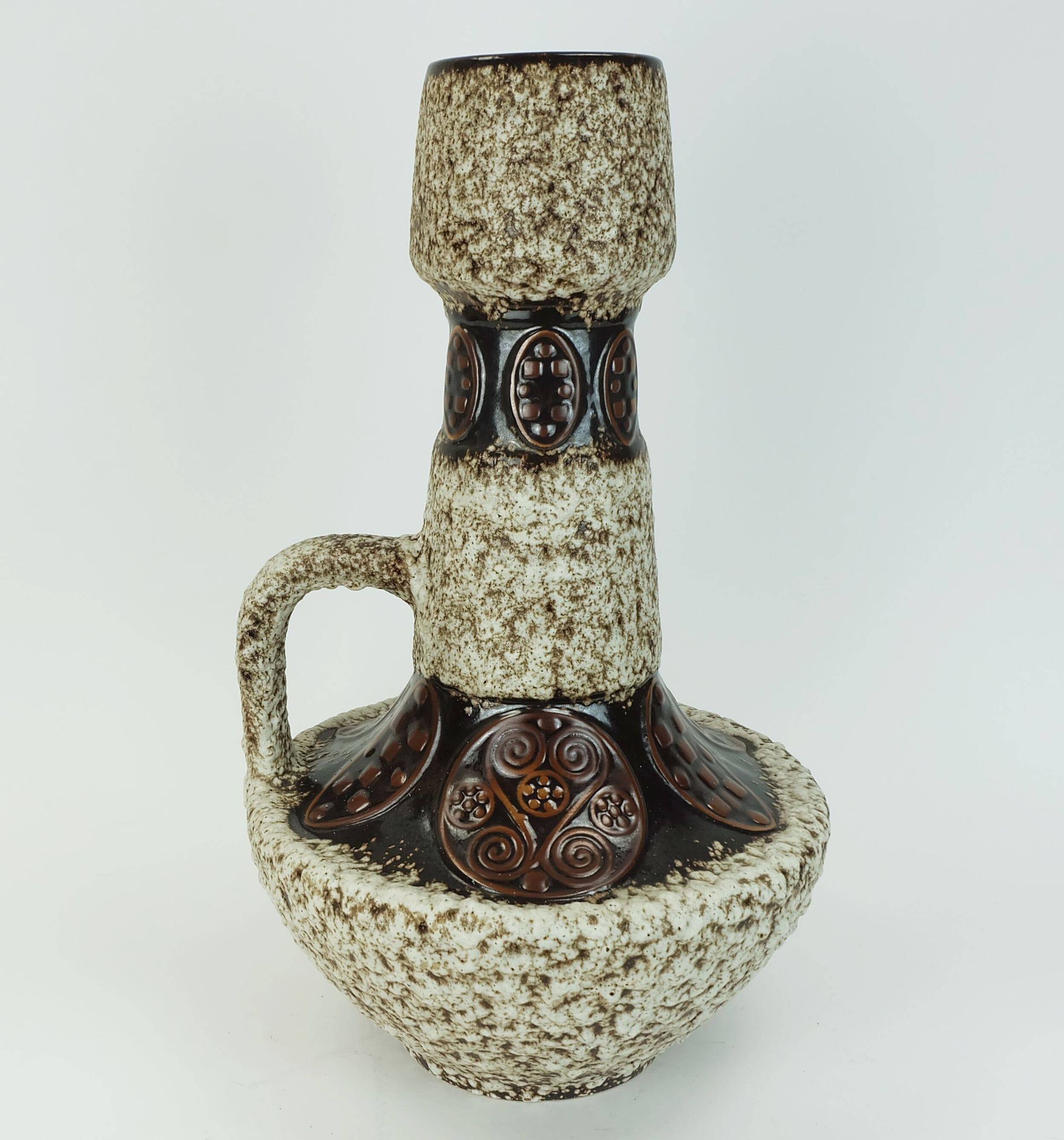 large FLOOR VASE 1970s fat lava glaze ornamental decor model 100