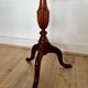 Guéridon Vintage en Bois et Cuir Marron