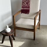 Armchair in natural wood (teak) minimalist design