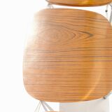 Set of 3 formica chairs wood color