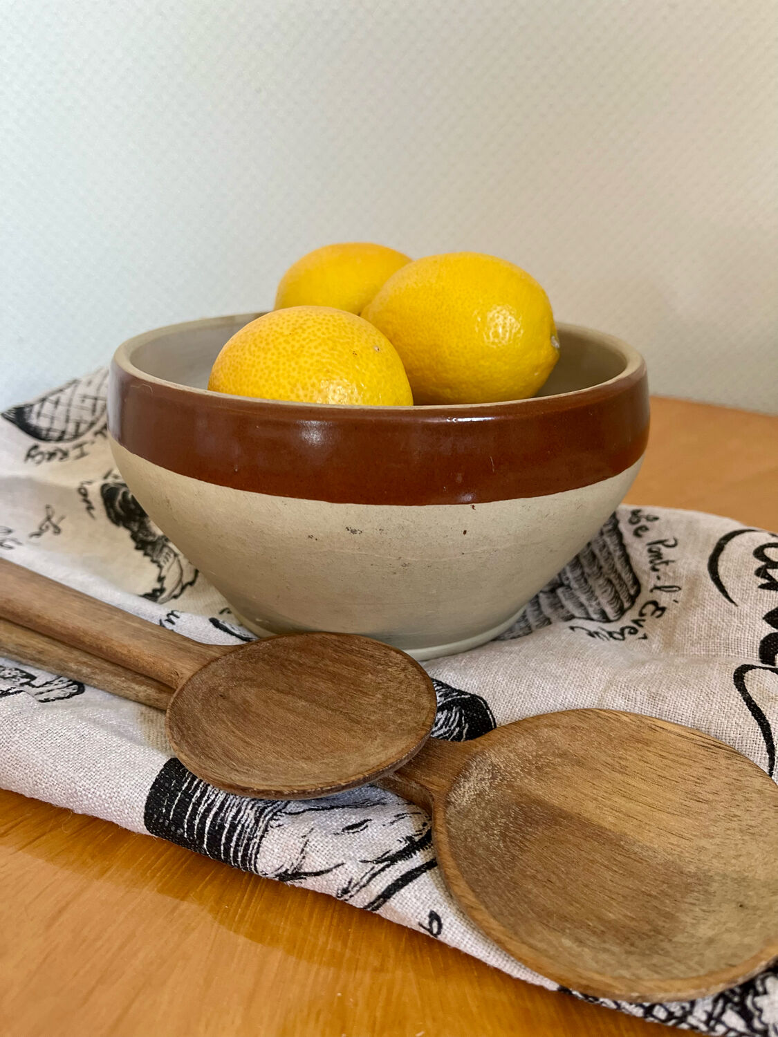 Breton salad bowl terrine dish in vintage stoneware