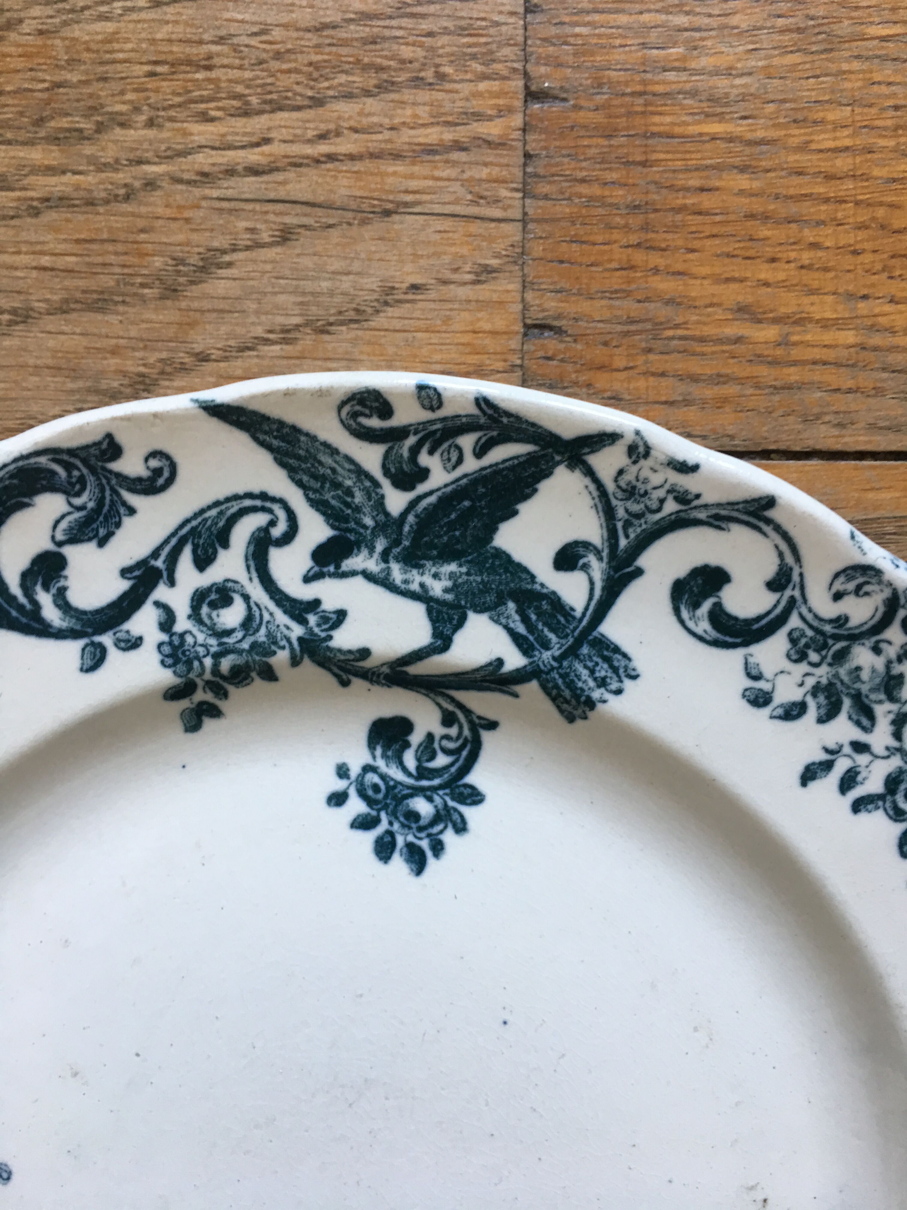 6 beautiful dessert plates Terre de fer Jules old man