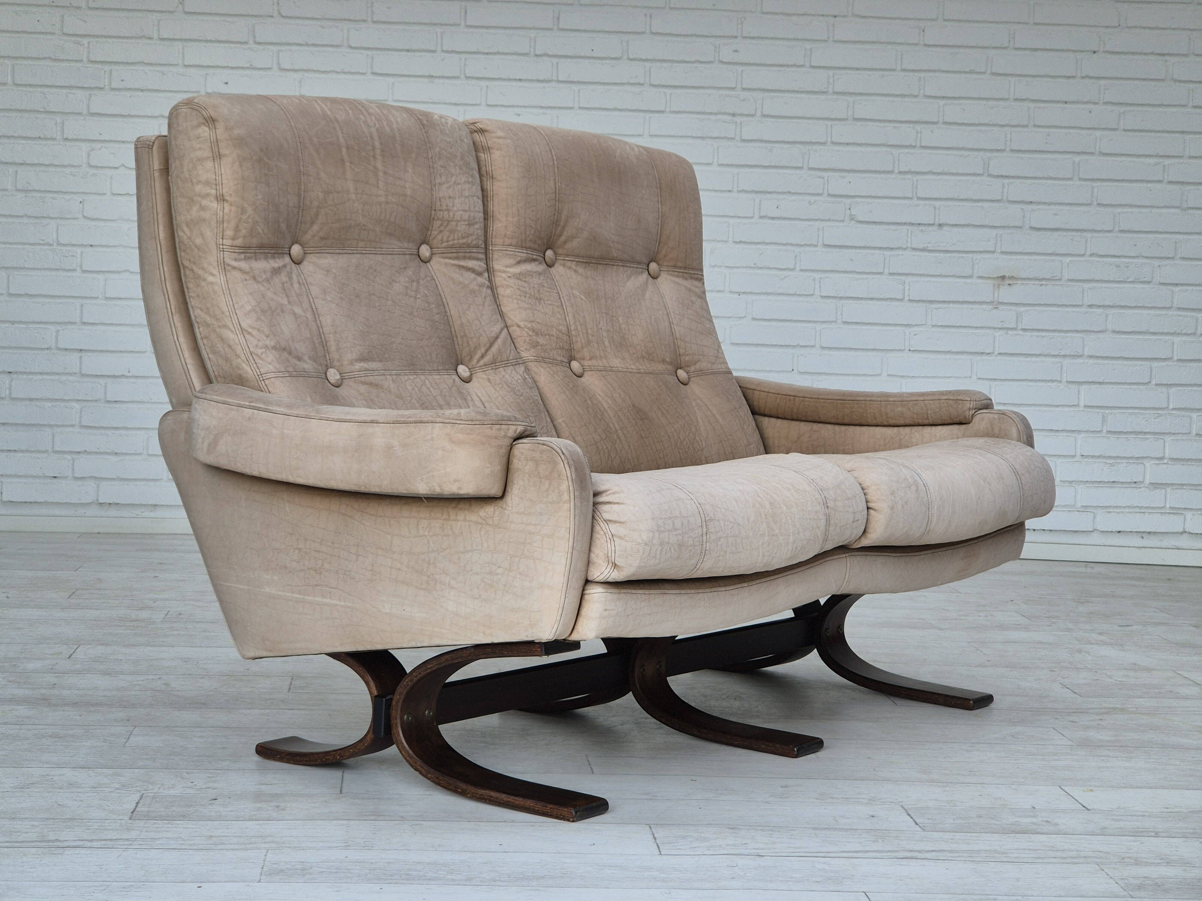 1970s, Scandinavian 2 seater sofa, original very good condition, leather.