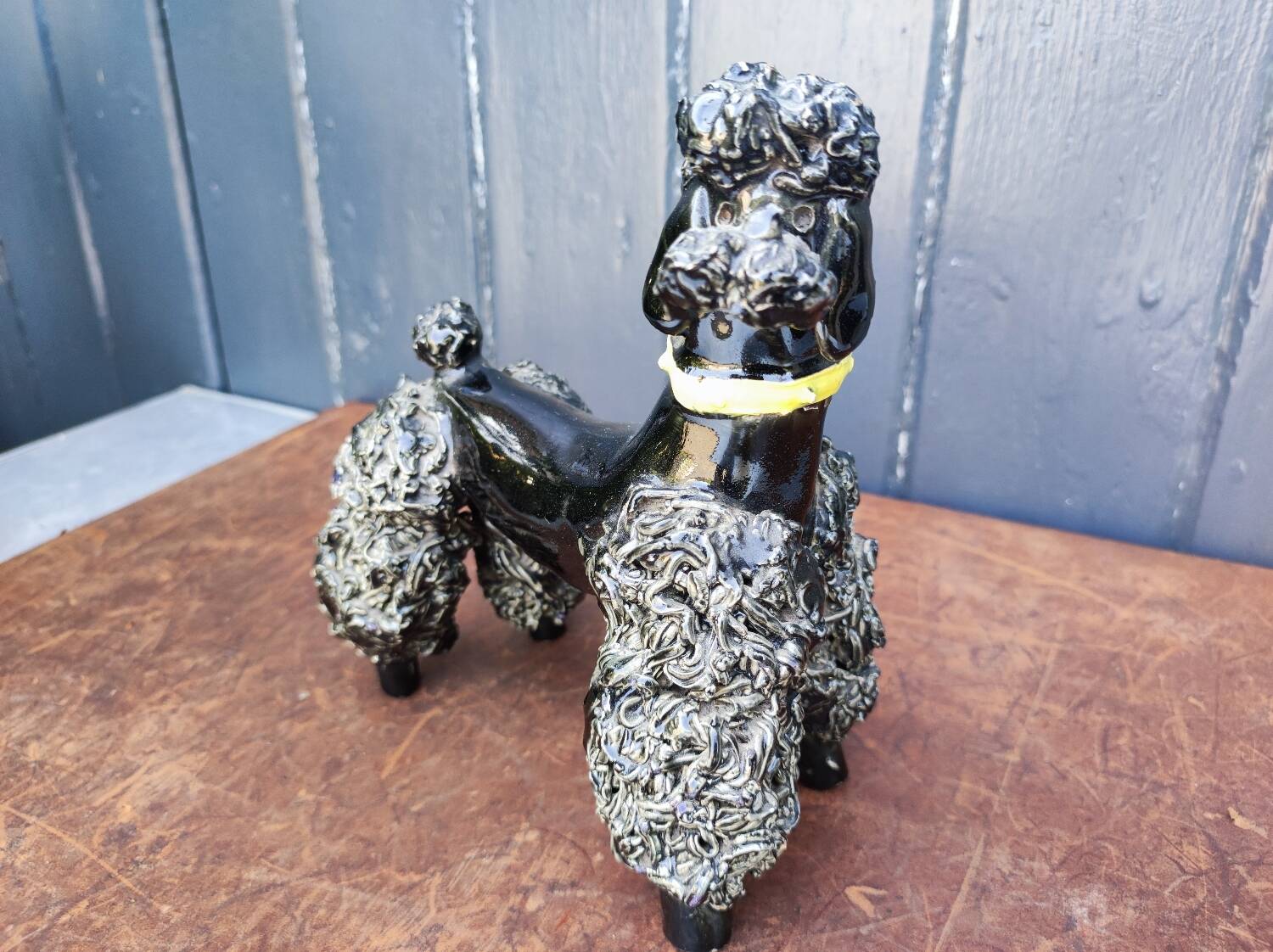 Groomed Poodle in Iridescent Ceramic, 1950