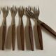 Set of 12 teak dessert forks 1960 Scandinavian
