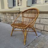 Large rattan armchair