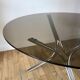 Dining / living table in chrome and smoked glass design 70s