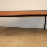 Vintage Danish teak and black lacquered metal table, 1950s