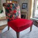Velvet upholstered armchair