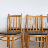 Series of 6 wooden chairs