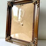 Vintage cooper & gold colored metal frame 27.5 cm  x  21.5 cm convex glass