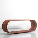 Curved Walnut TV Stand