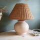Ceramic and rattan table lamp