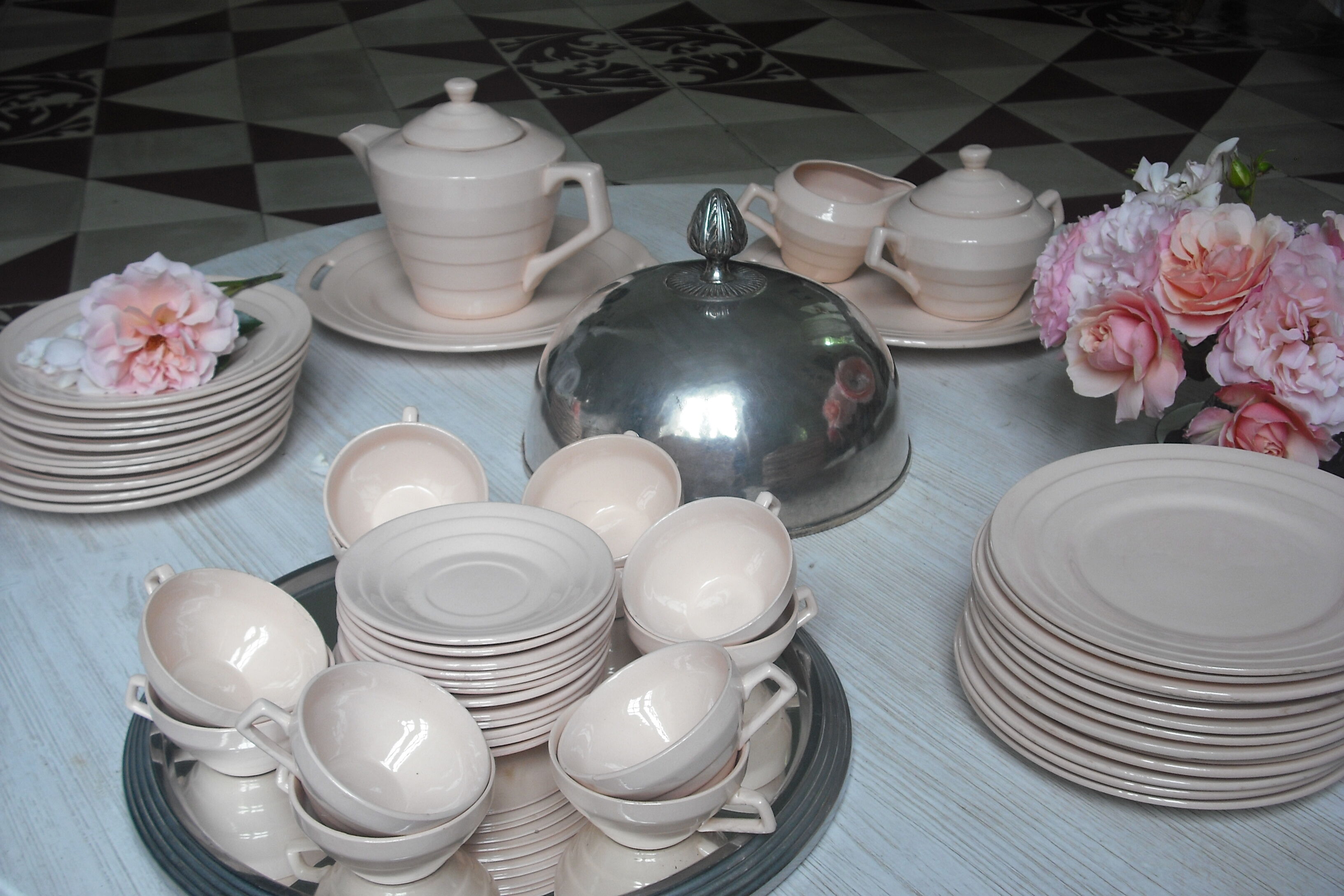 Coffee service powder pink 52 parts 1930