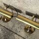 Pair of antique brass desk lamps, desk sconces.
