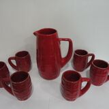 Vintage ceramic red lemonade service