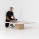 XL travertine coffee table