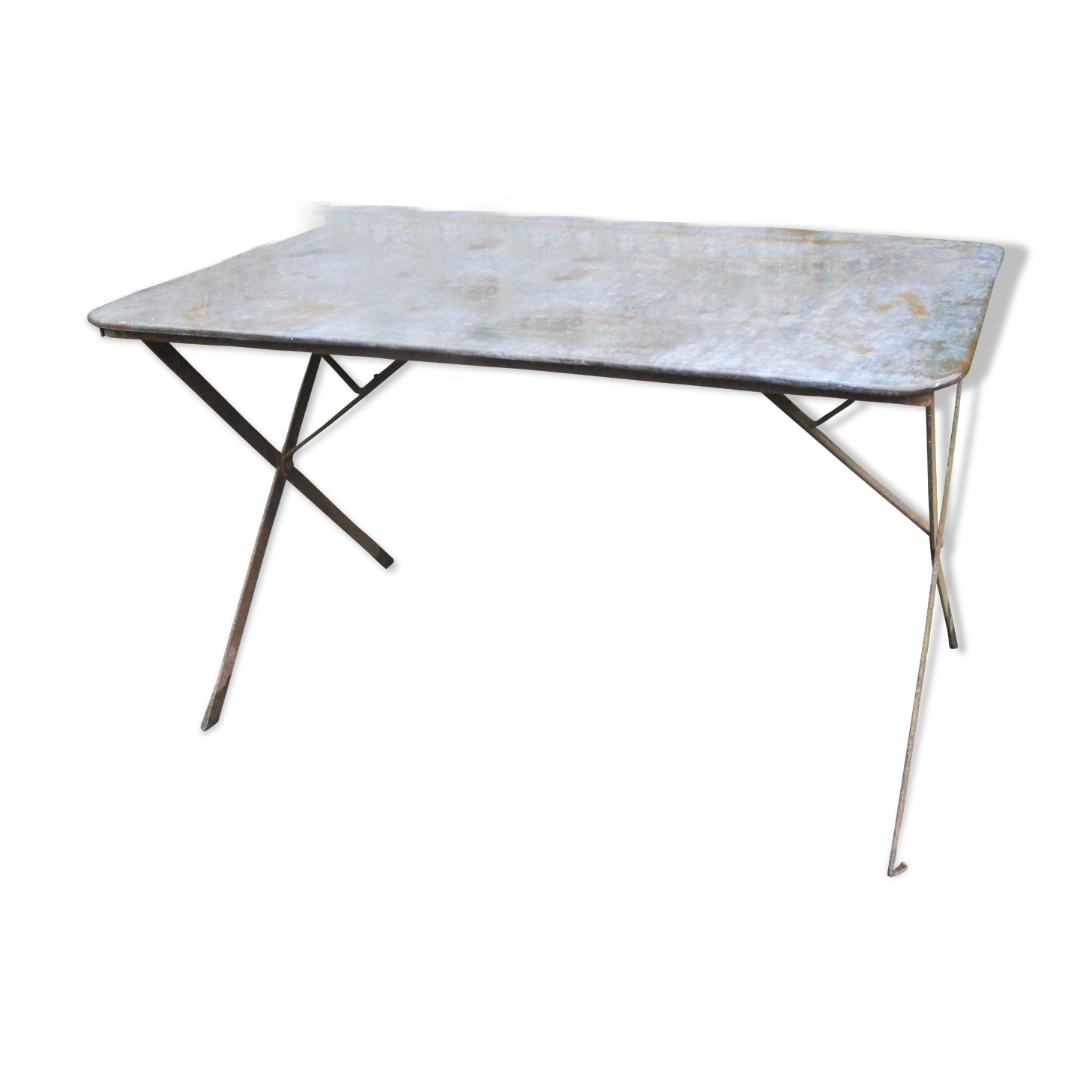 Metal and zinc rectangular garden table