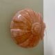 Vintage art deco globe wall or ceiling light in pink Clichy glass