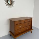 Ancienne commode vintage design français des années 50 pieds compas