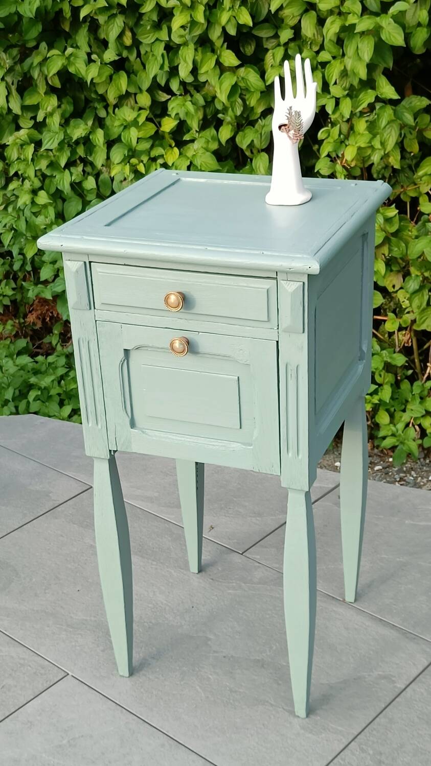 Repurposed bedside table
