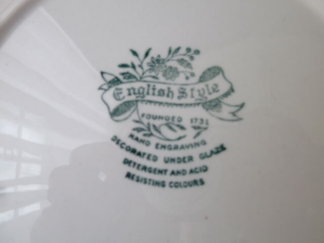 Set of 4 dessert plates in earthenware " English Style "