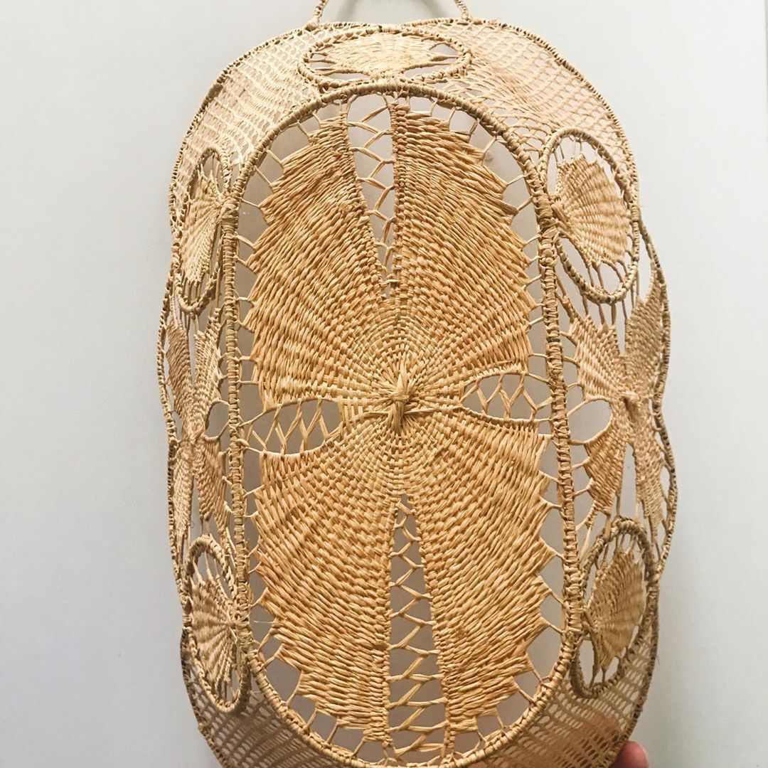 Vintage braided wicker basket