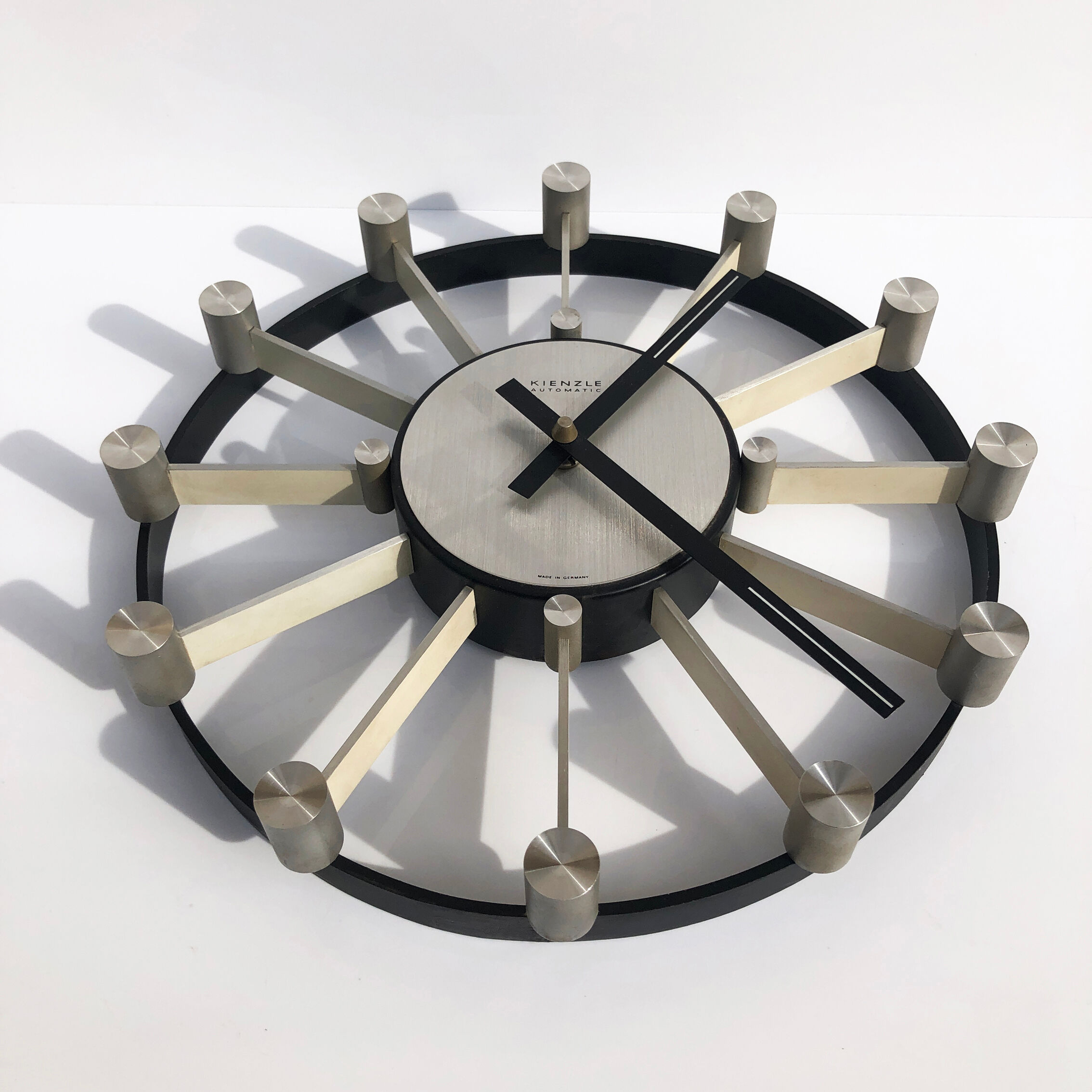 Modernist wall clock by Heinrich Moller for Kienzle
