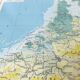 Vintage map of the Netherlands, Belgium, Luxembourg 43x43cm from 1950.