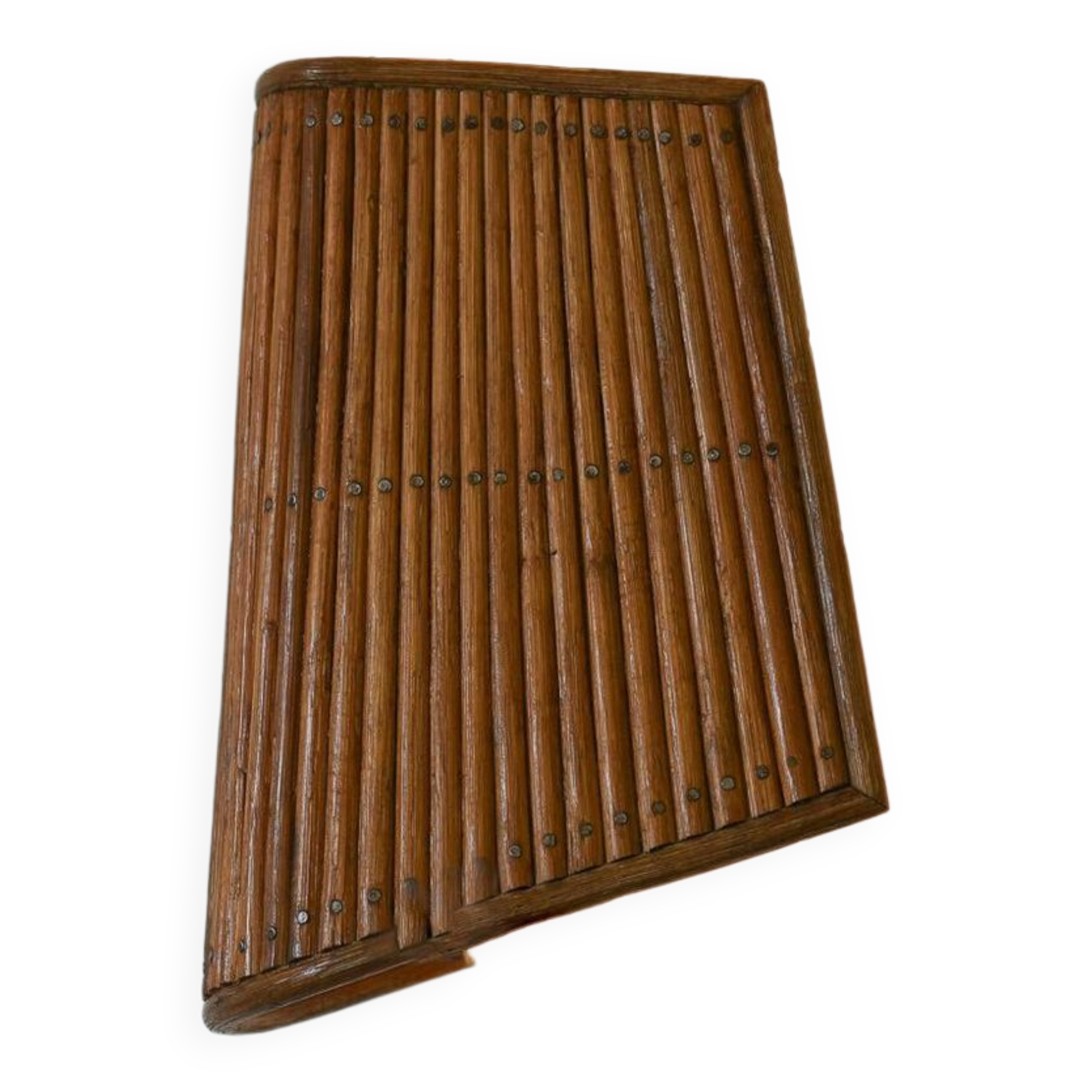 Lampe murale sculpturale en rotin