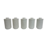 Series of 5 jars vintage style apothecary in opaline white
