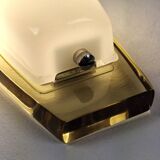 Veca vintage Art Deco white and amber glass wall lamp