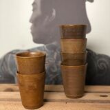Lot 6 cups in earth-coloured stoneware