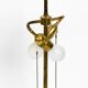 Large elegant 1960s KPM table lamp in porcelain and pleated silk lampshade